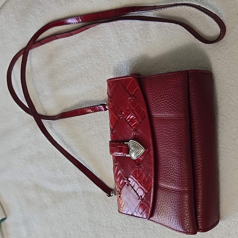 Brighton Red Leather Vintage Crossbody bag, New with tags.  27" drop - Picture 13 of 13